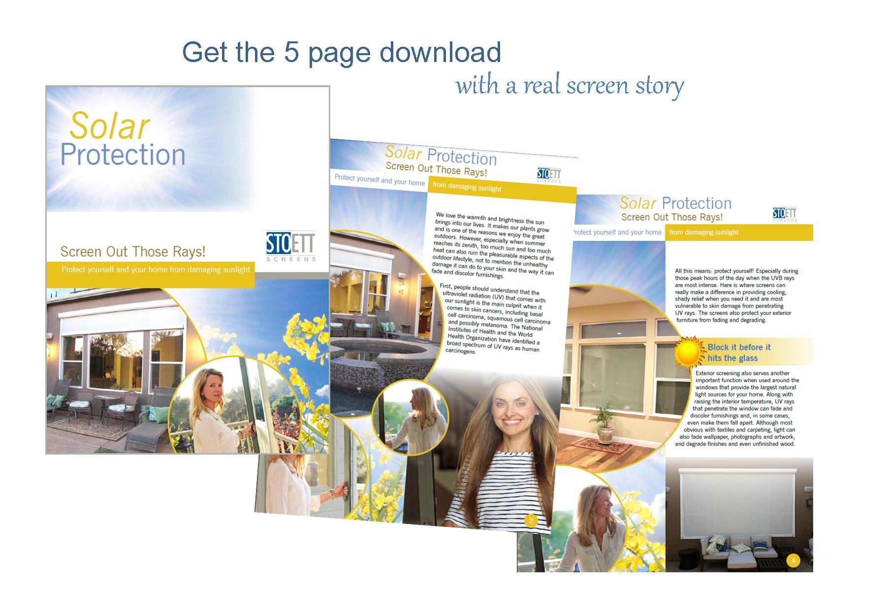 5 page colorful booklet with real screen story